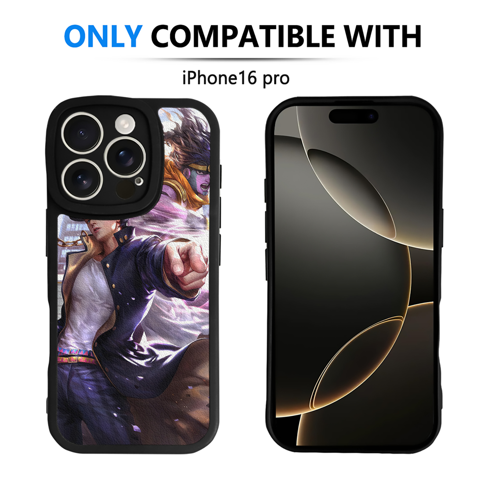 （画像用） ジョジョの奇妙な冒険 JoJo's Bizarre Adventure 【iPhone 16シリーズ対応】シリコンスマホケース（レザー調） 材質：シリコン